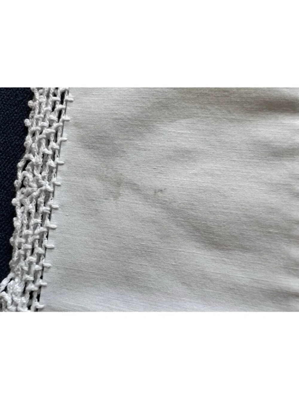 Vintage White Pillowcase PAIR Hand-Crocheted Lace Trim 30